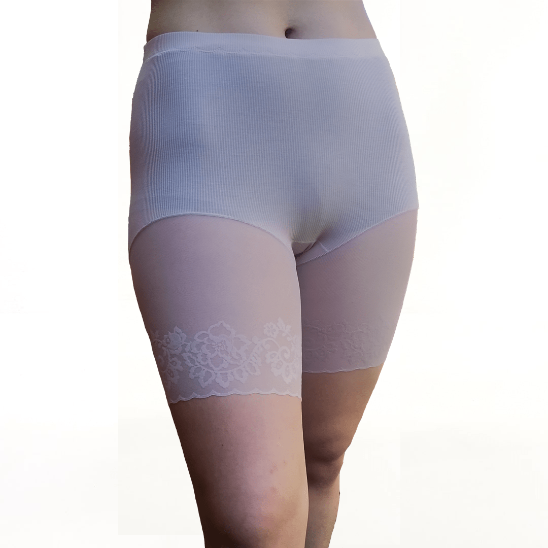 Cotton and Lace Slip Shorts for Chafe Prevention