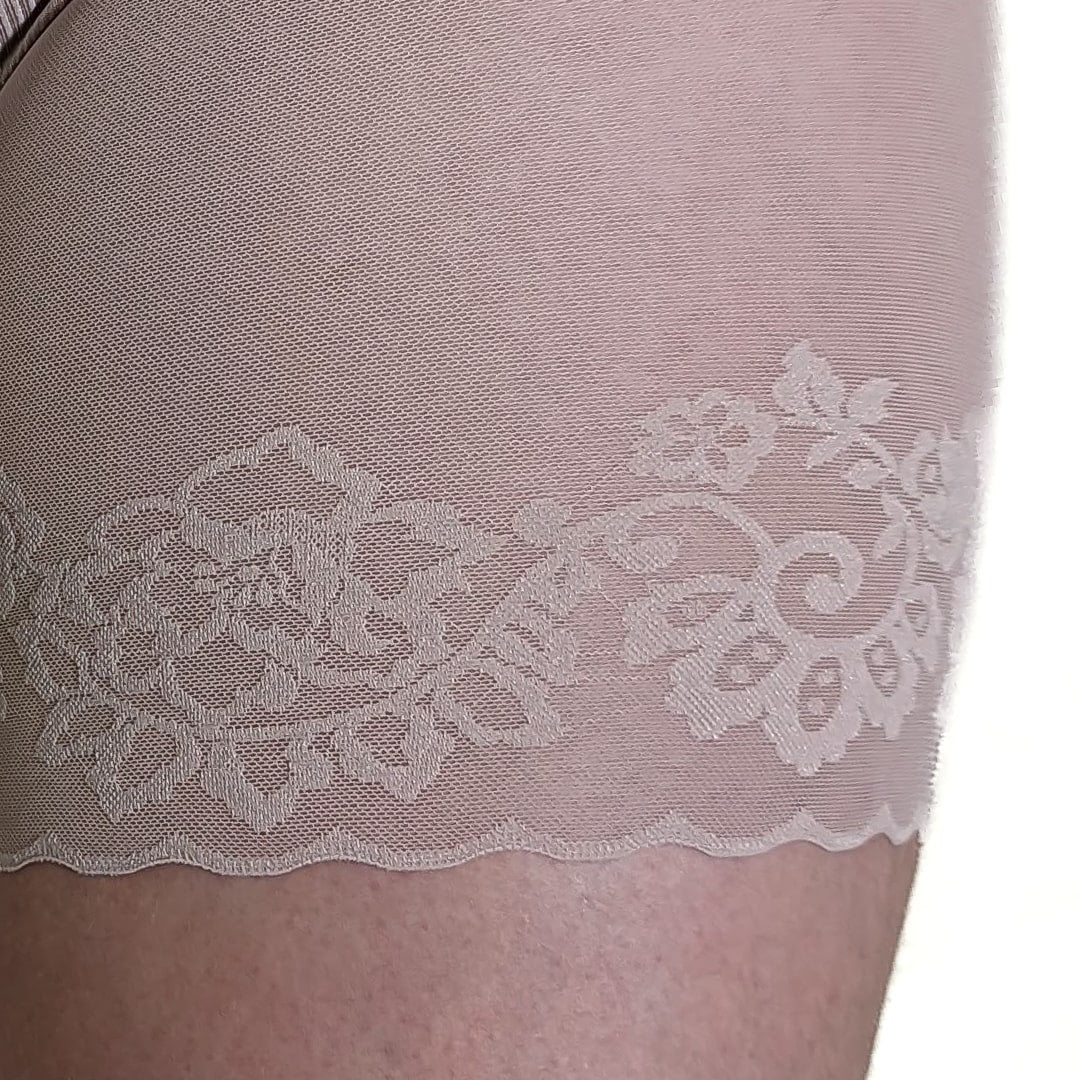 Close up fo beige lace for chafe shorts
