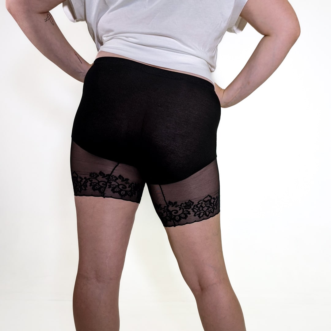 Cotton and Lace Shorts Back View