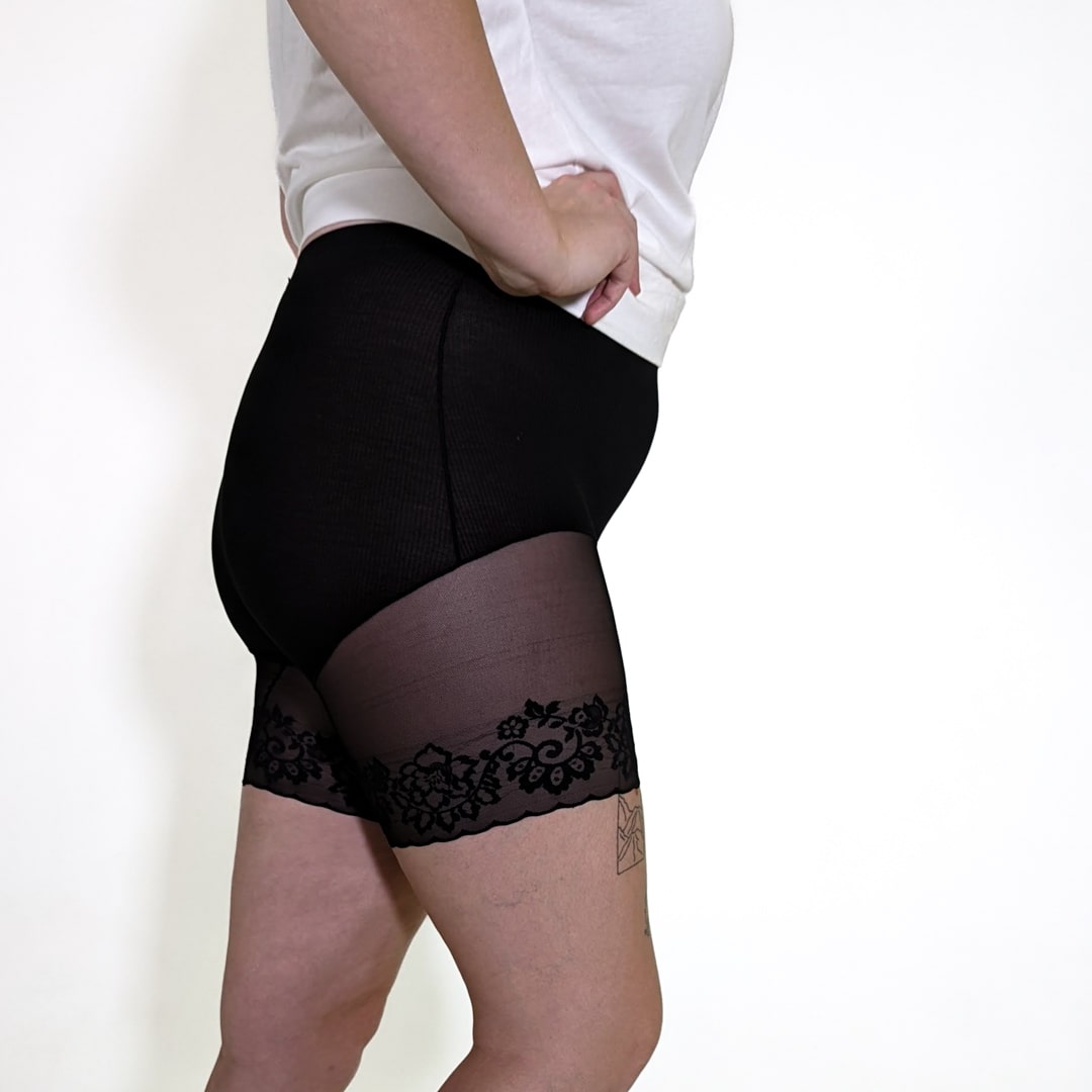 Women's underwear chafe prevention slip shorts from side view